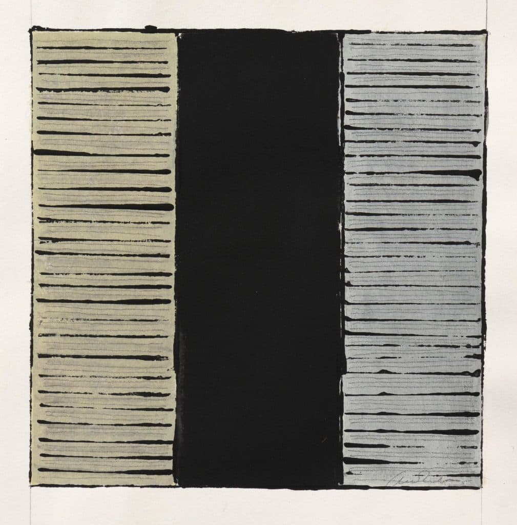 Aussedat – Sans titre (composition en beige, noir, gris)