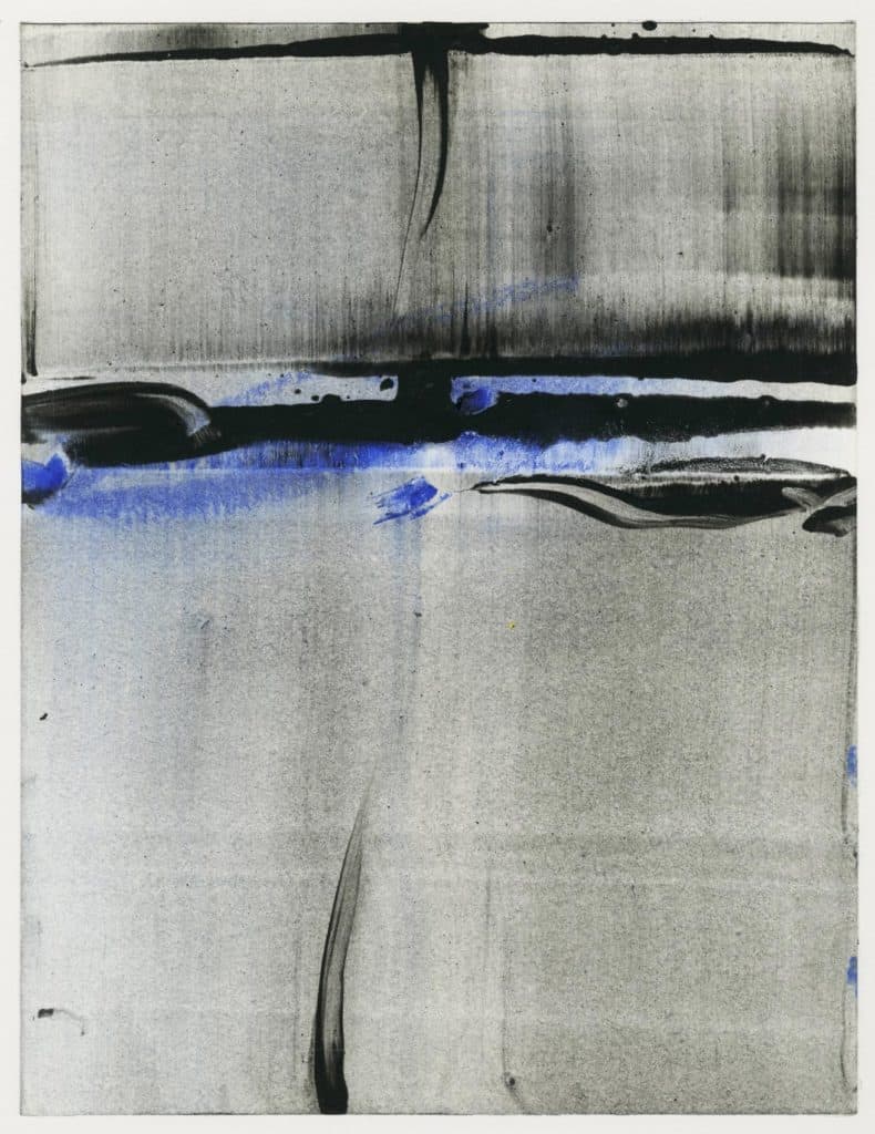 Joulé – Sans titre (composition abstraite en noir, gris et bleu)