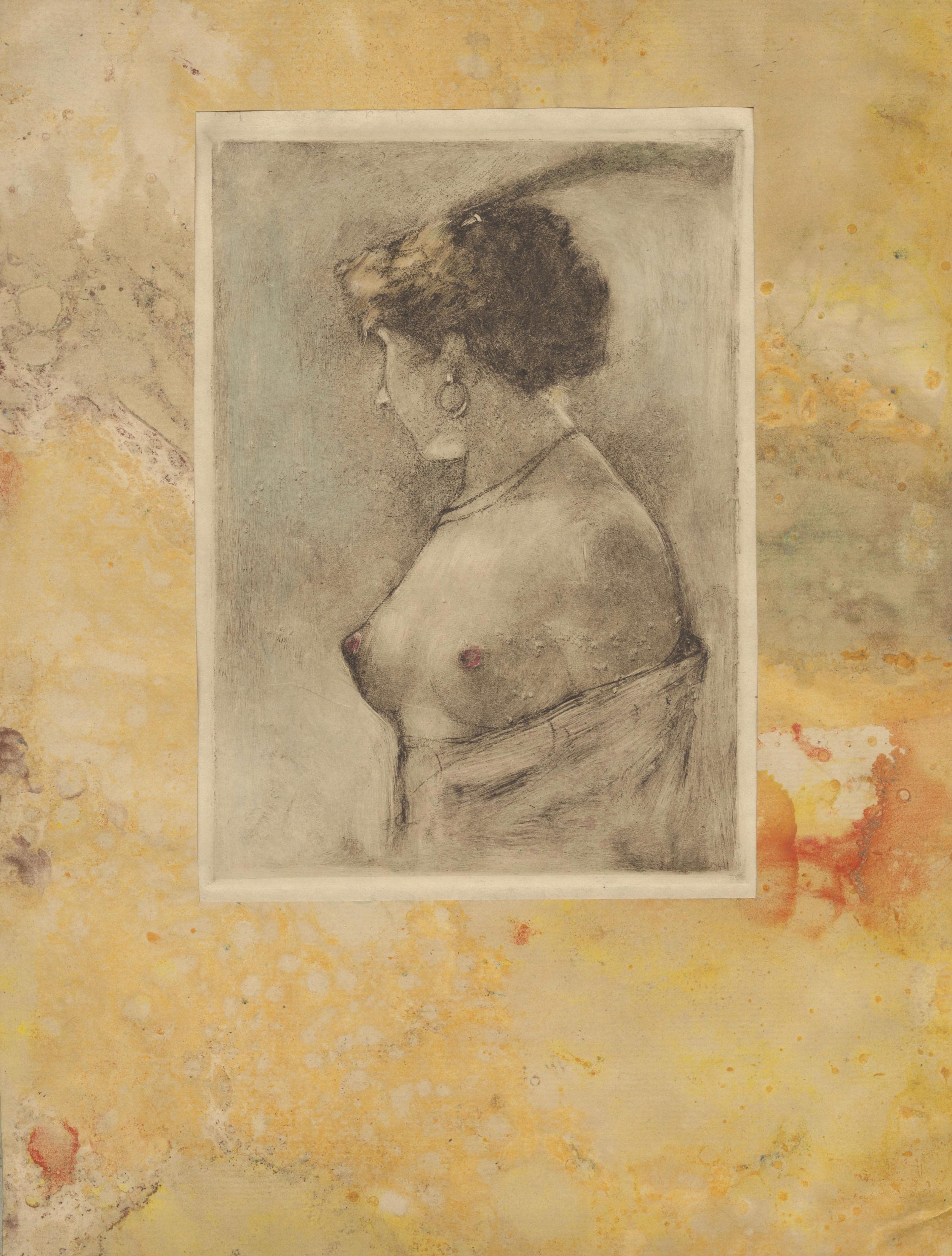 Femme en buste, vue de profil