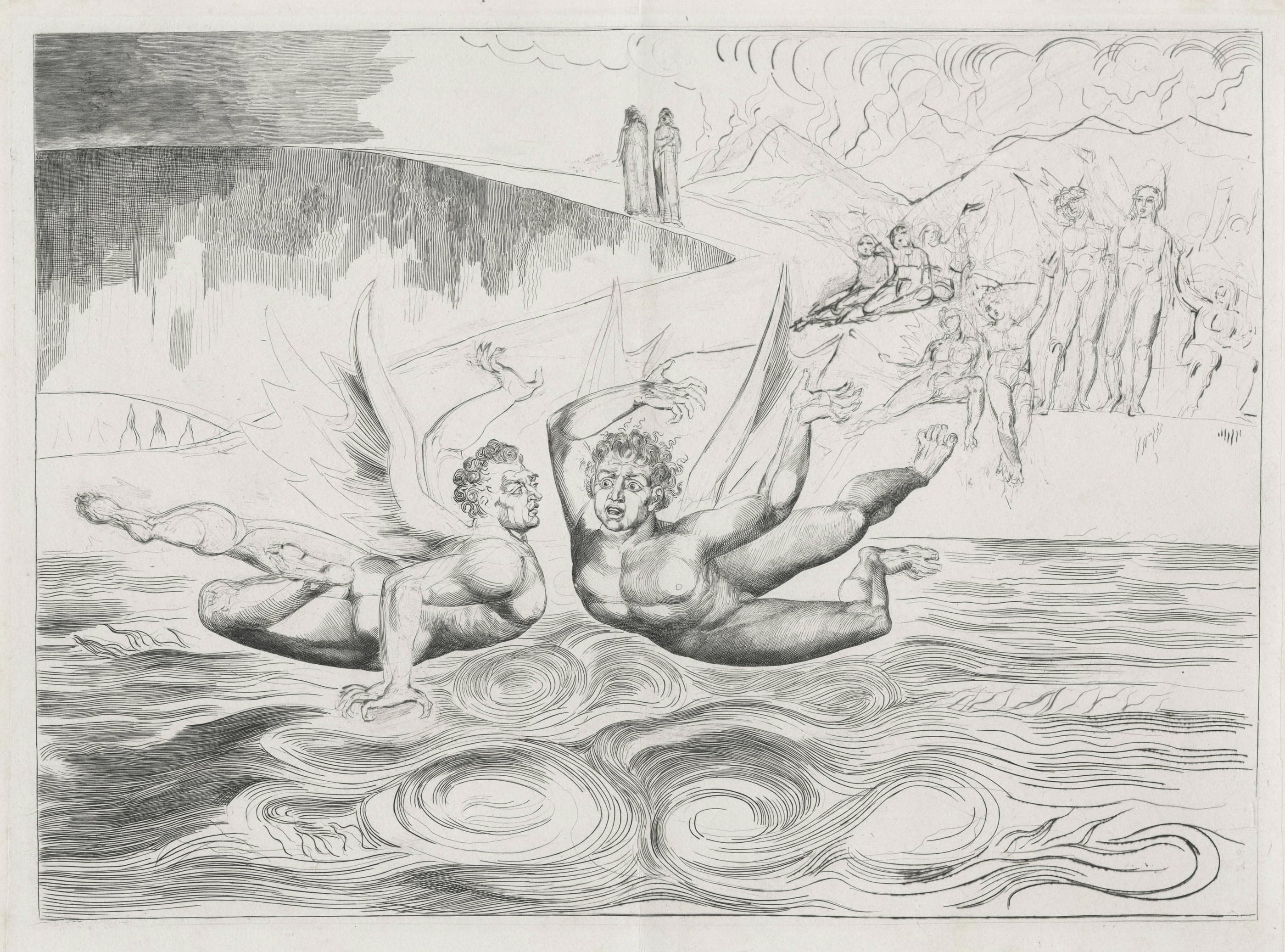 Fight between the two demons, Calcabrina and Alichino