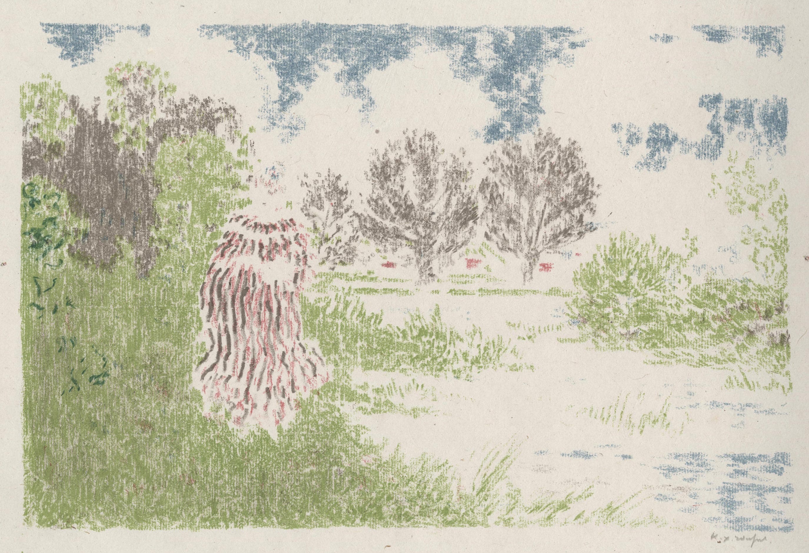 Femme en robe à rayures