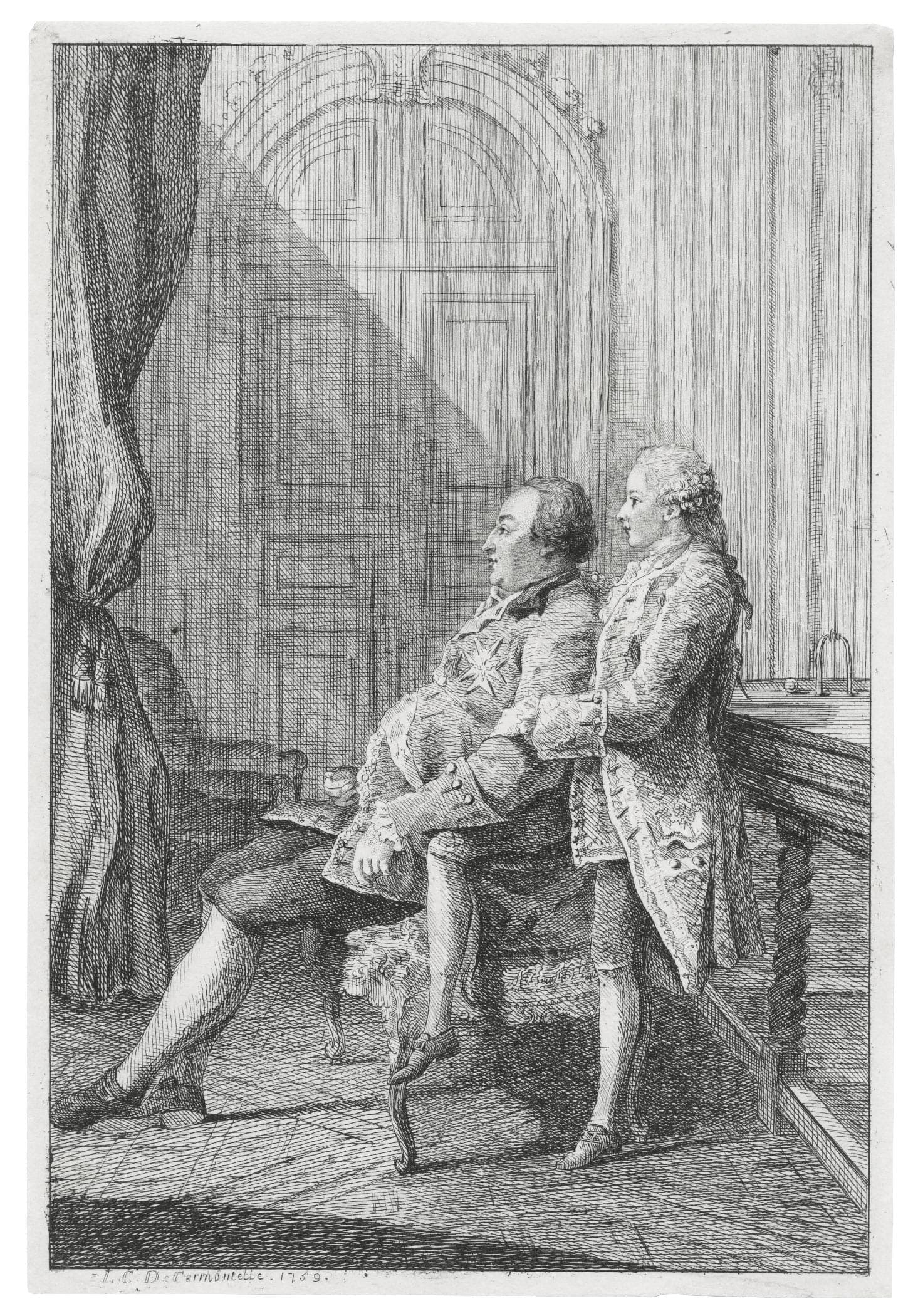 Louis Philippe d’Orléans et son fils Duc de Chartres (futur Philippe Egalité)