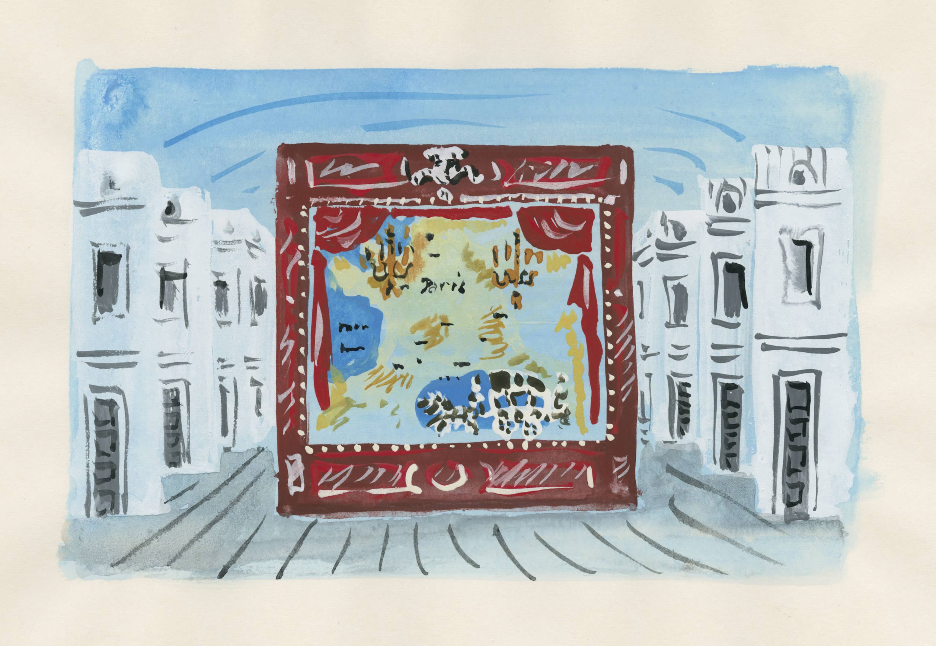 Decor study for "Monsieur de Pourceaugnac", by Molière (unachieved project)