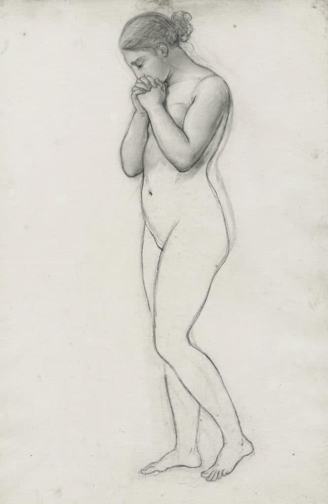 Lancrenon – Jeune femme, les mains jointes sous le menton