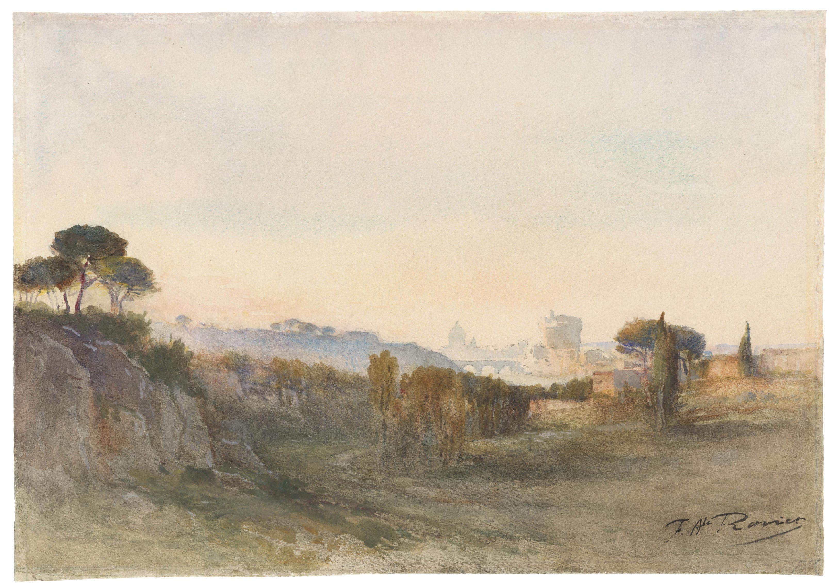 RAVIER François-Auguste — View of Rome from the countryside