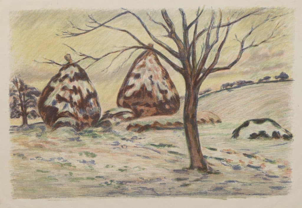 Guillaumin – Paysage aux meules ou Les meules en hiver à Palaiseau