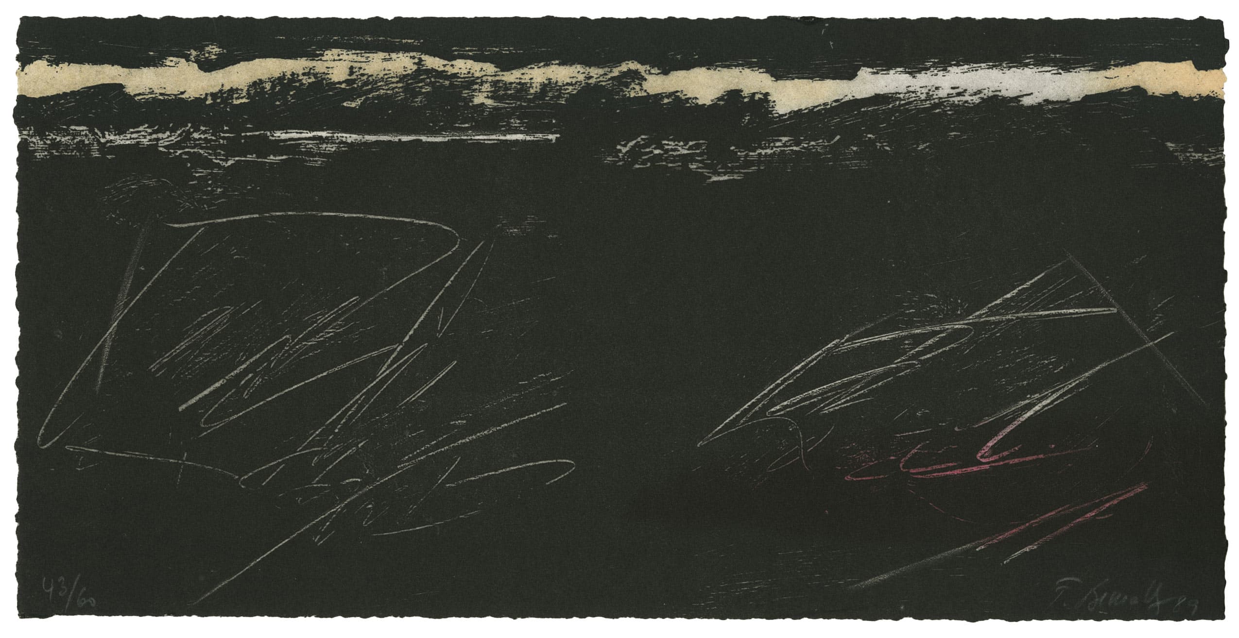 Untilted (composition in black, ochre and red)