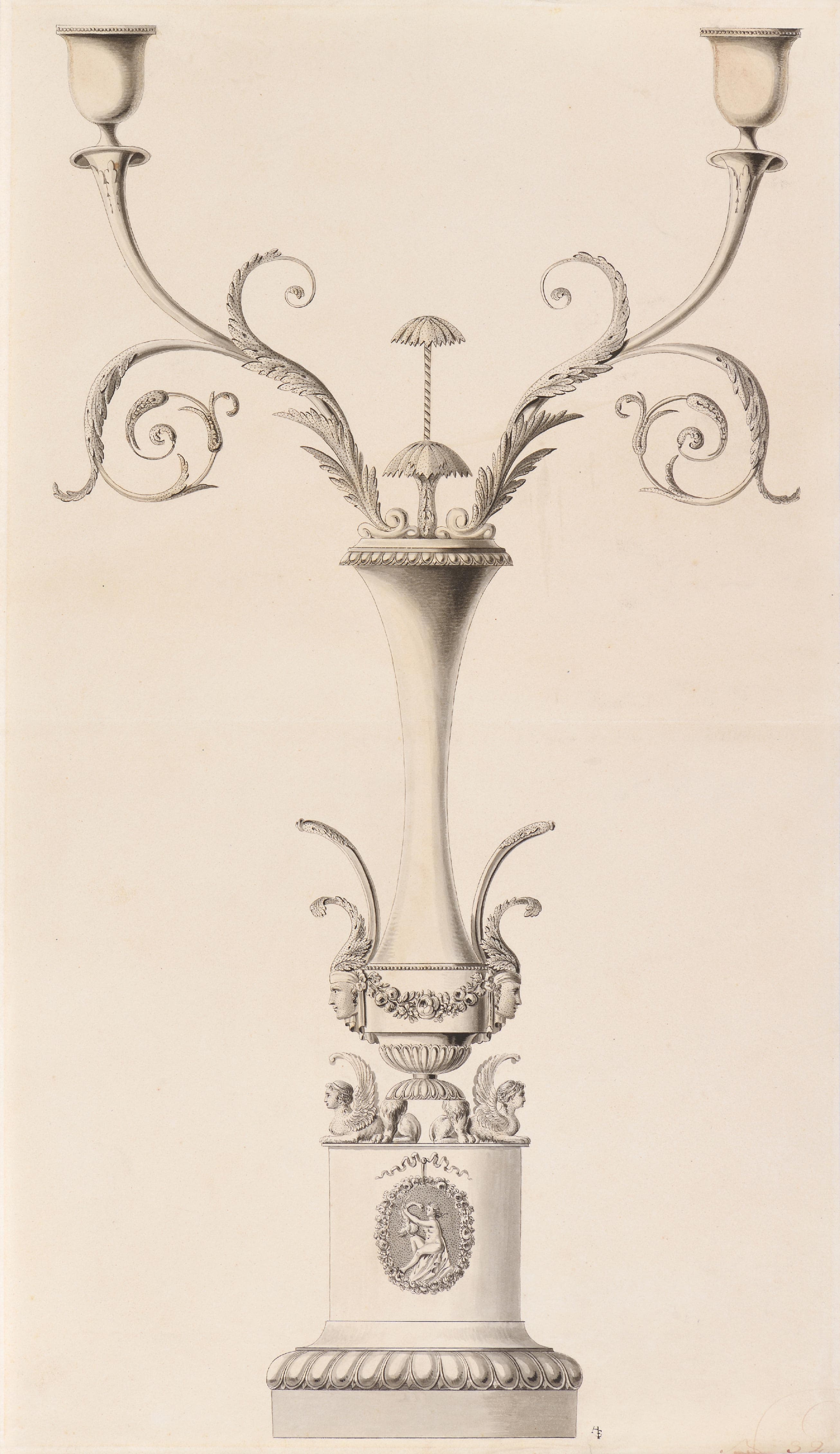 Étude de chandelier à deux branches