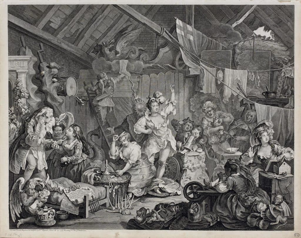 Hogarth – Strolling actresses dressing in a barn