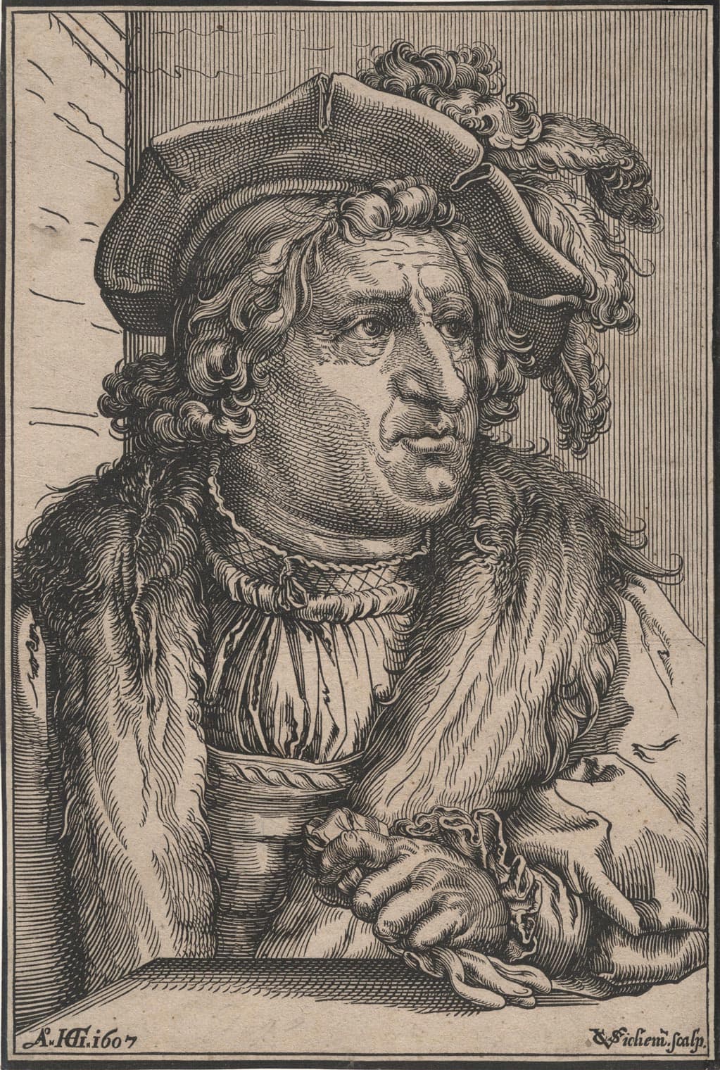 Man with feather hat