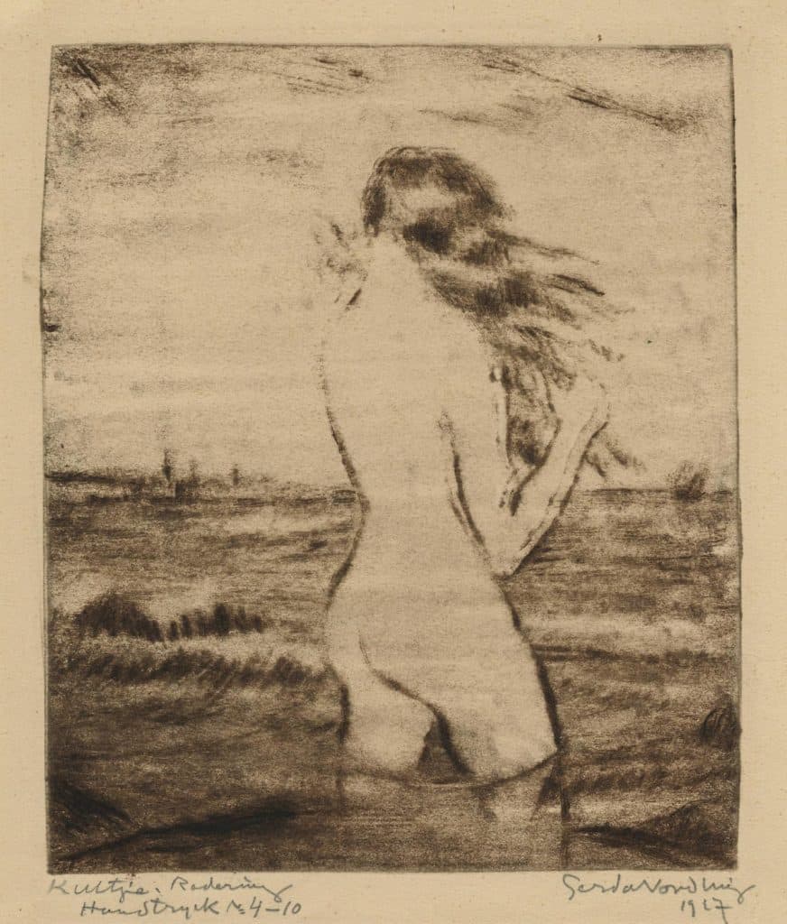 Nordling-Ramberg – Baigneuse vue de dos, marchant dans la mer