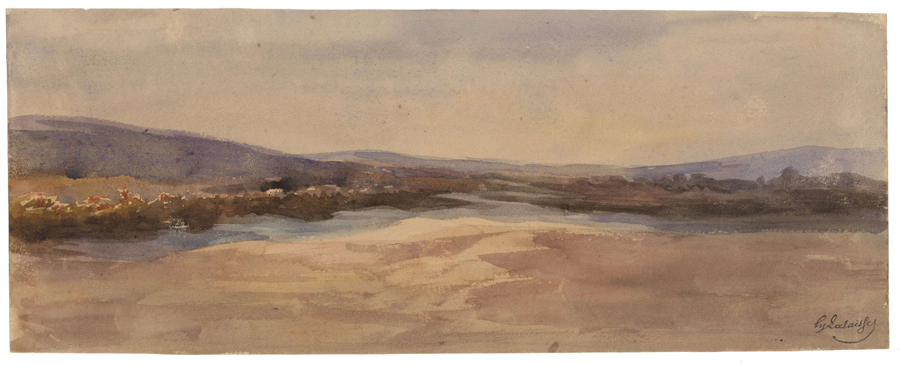 River twisting in rolling landscape