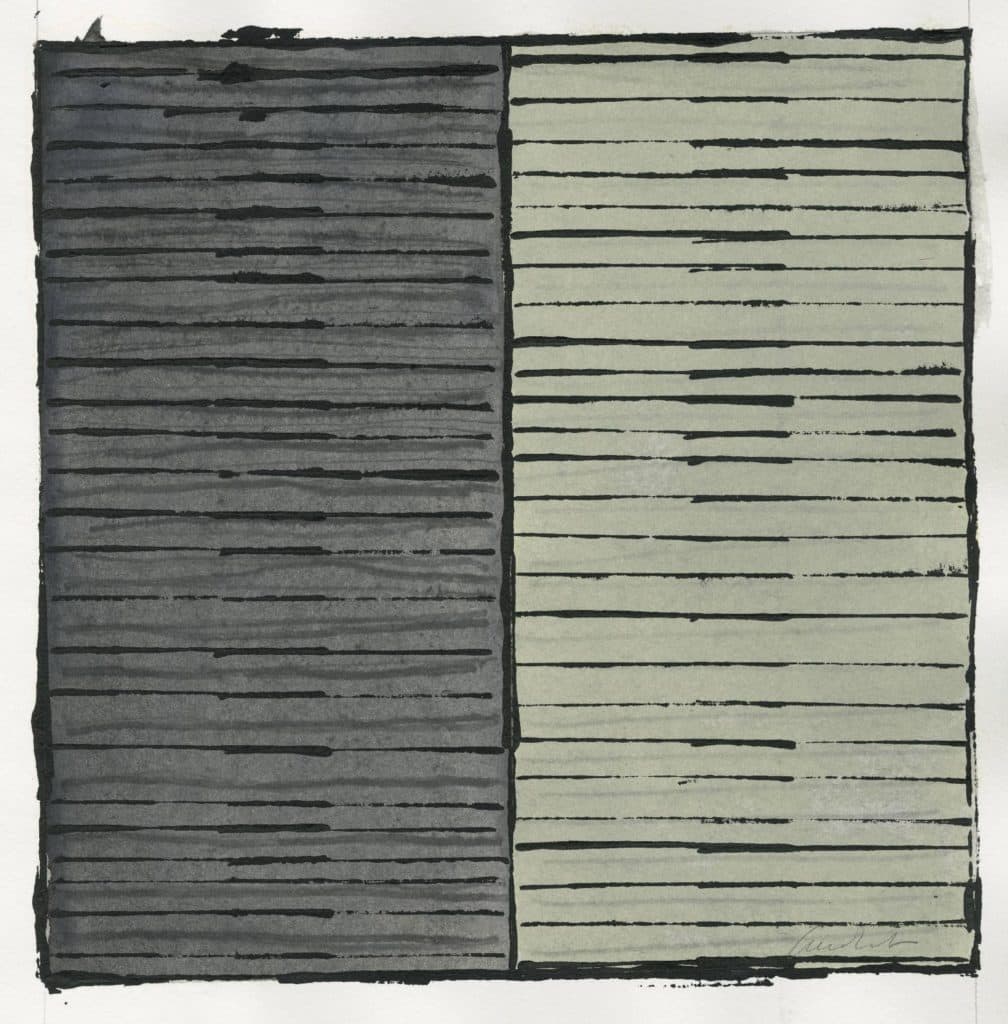 Aussedat – Sans titre (composition en gris et vert)