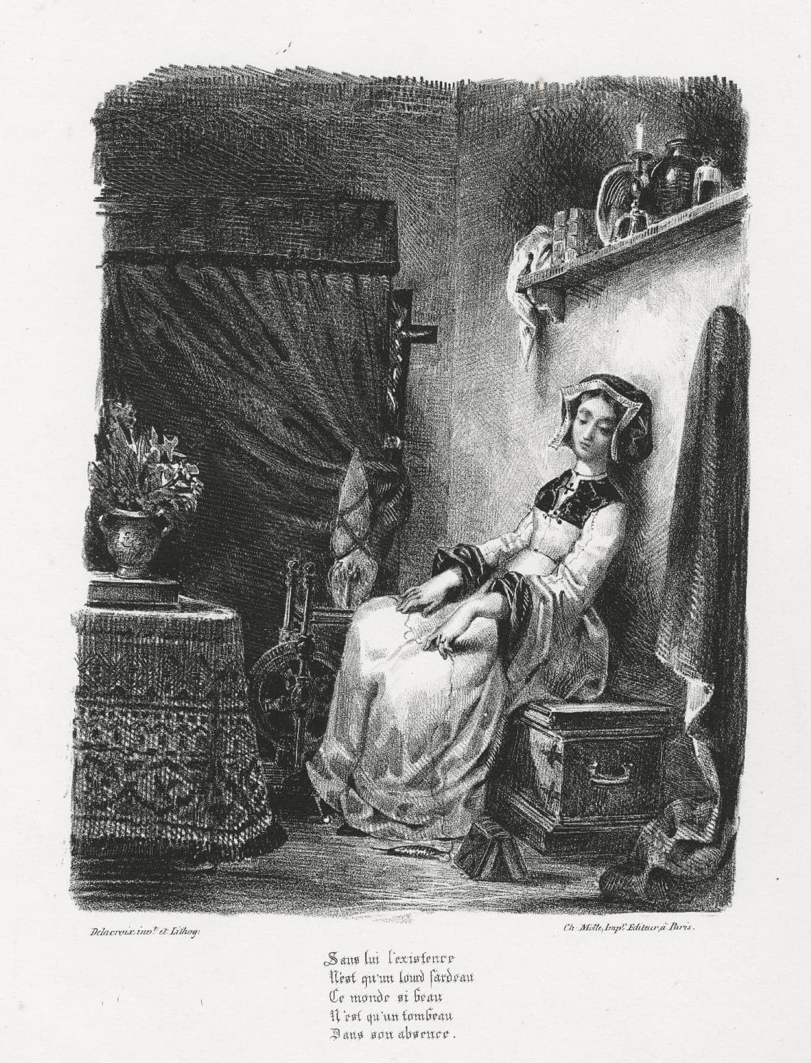 Marguerite at the spinning wheel