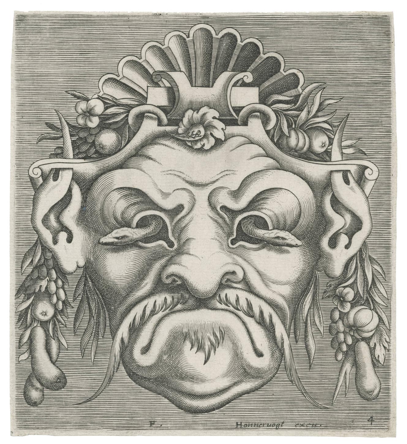 Masque avec deux serpents qui sortent de ses yeux