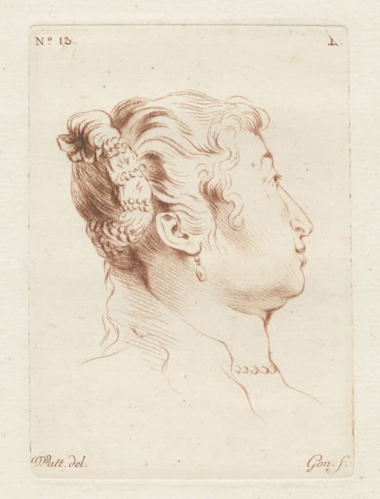 Gonord – Tête de femme de profil à droite