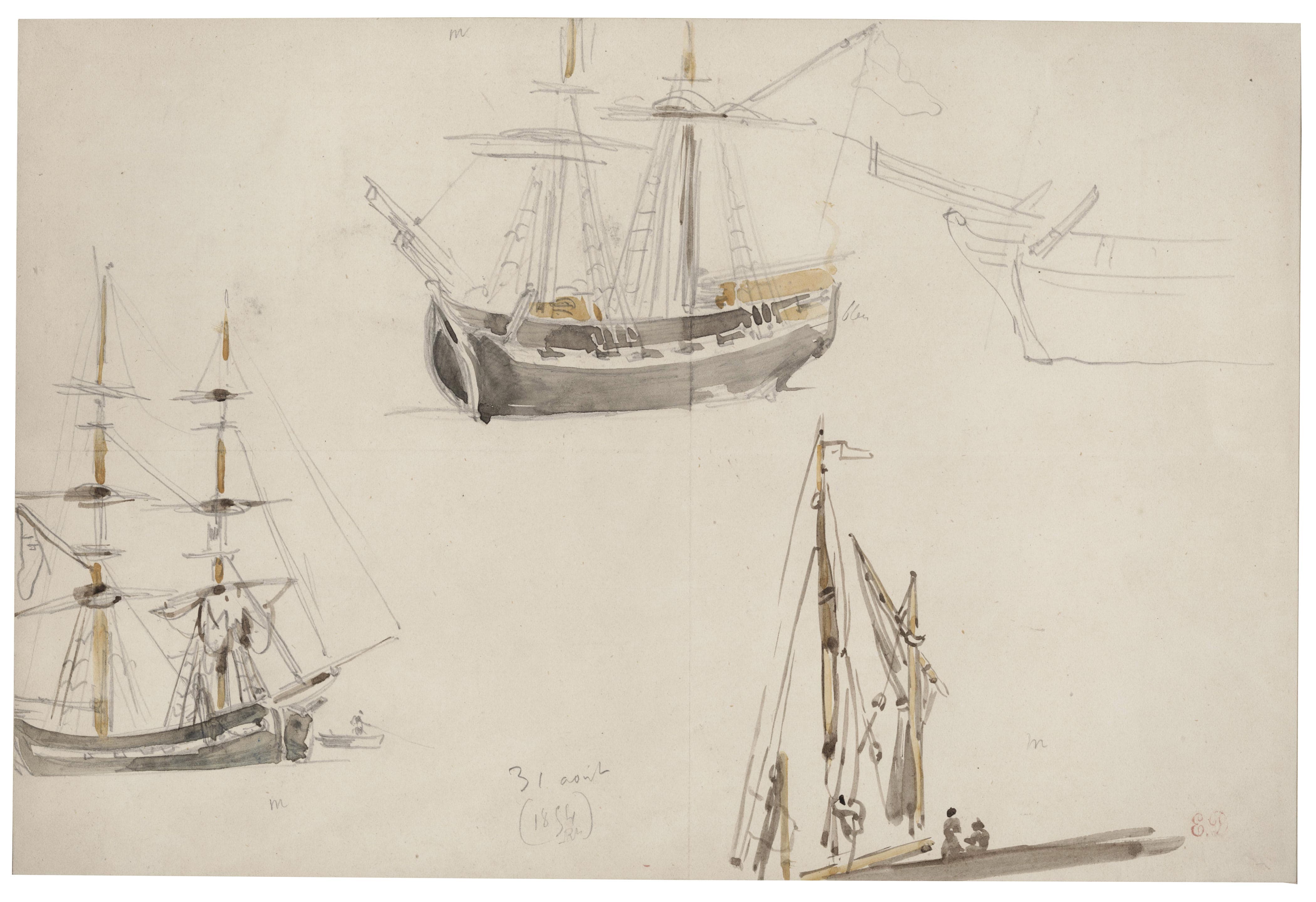 Studies of sailing boats