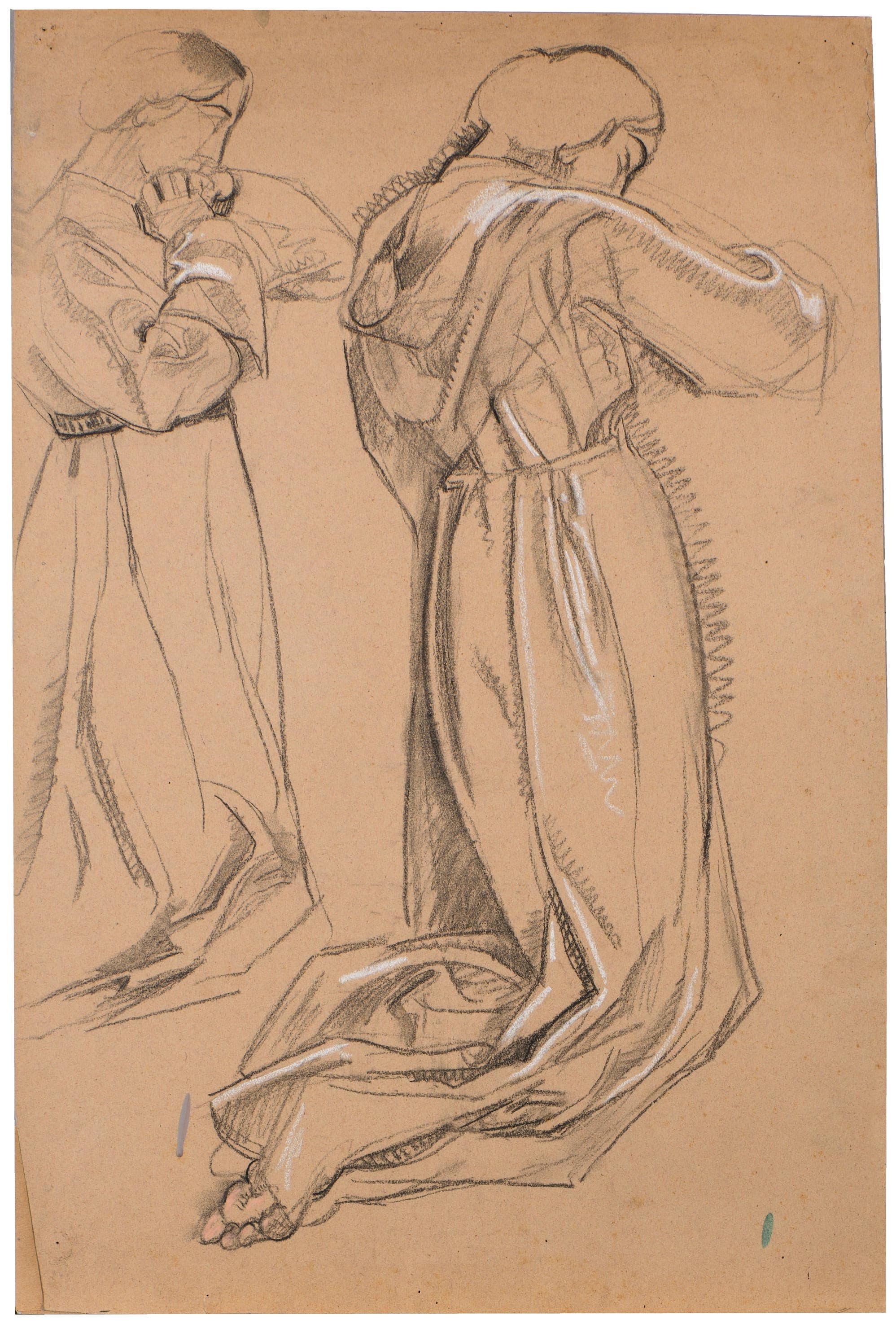 Deux figures agenouillées