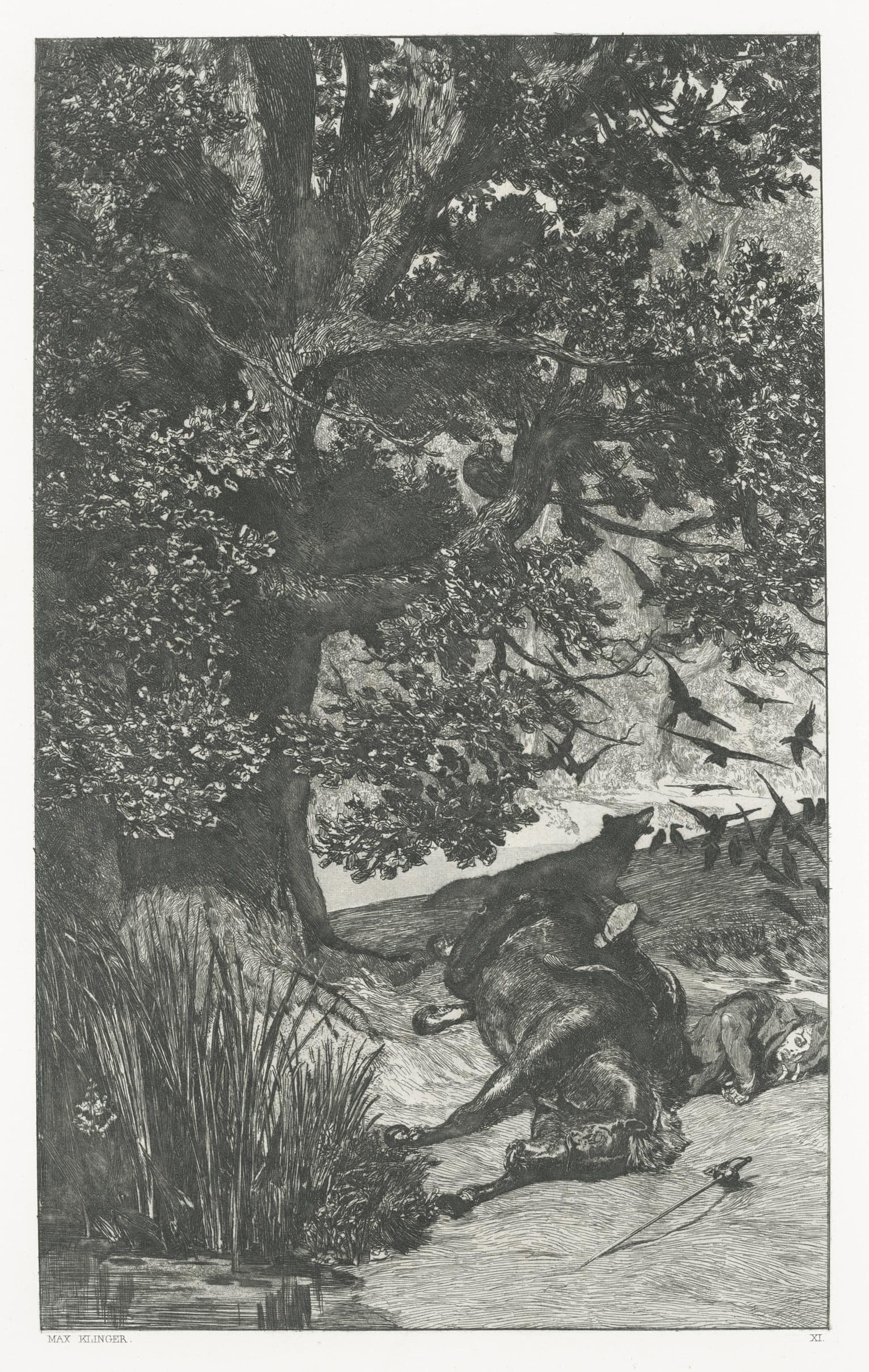 KLINGER Max — Gefallener Reiter (Fallen rider)