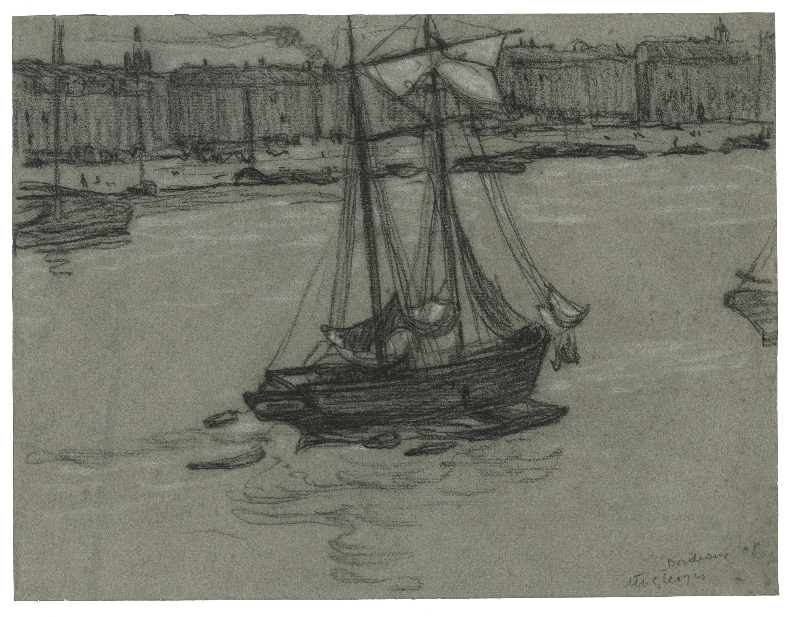 GLEIZES Albert — Sailboats in Bordeaux