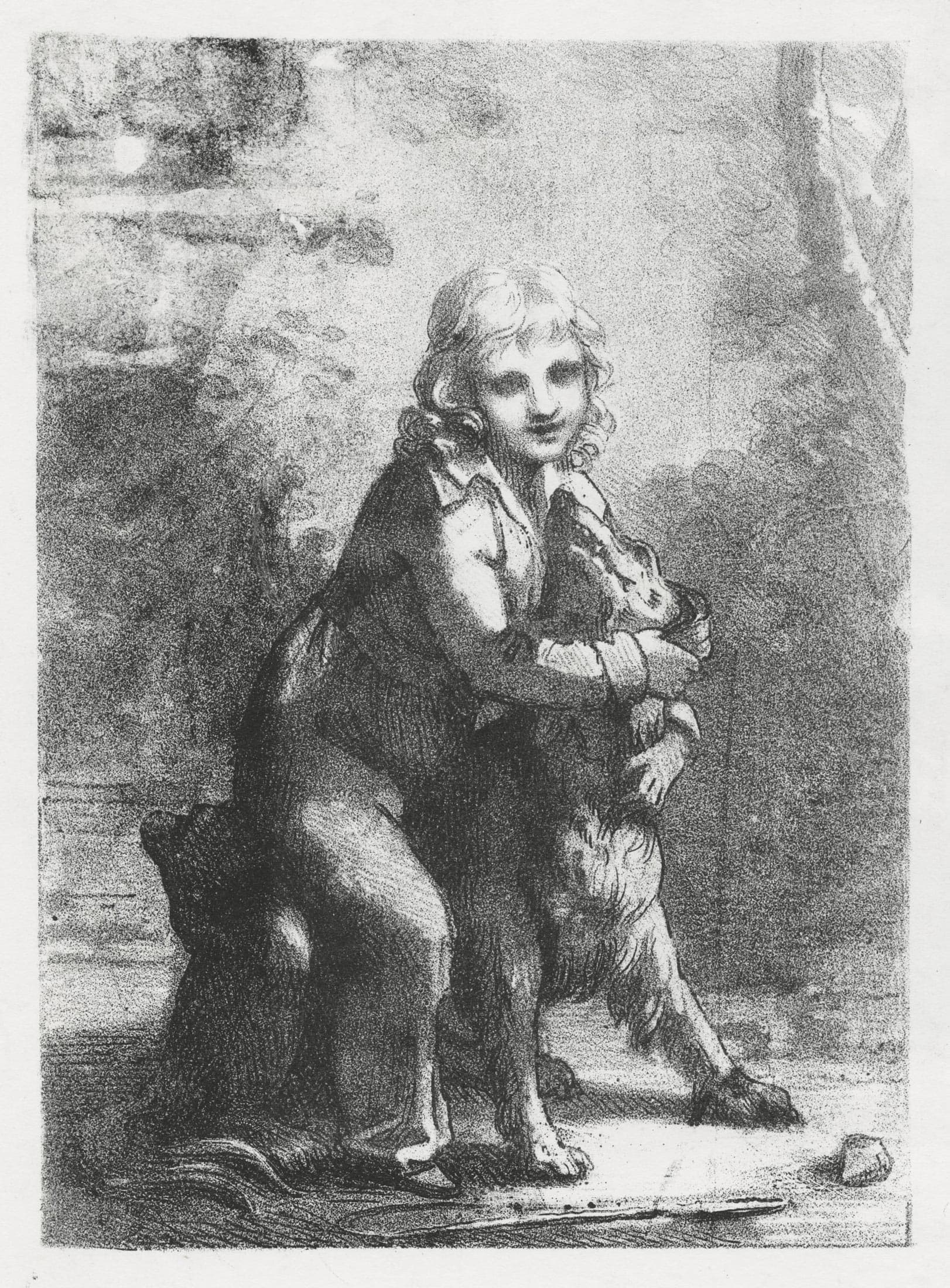 PRUD&rsquo;HON Pierre-Paul — Child with his dog, son of the maréchal de Gouvion Saint-Cyr