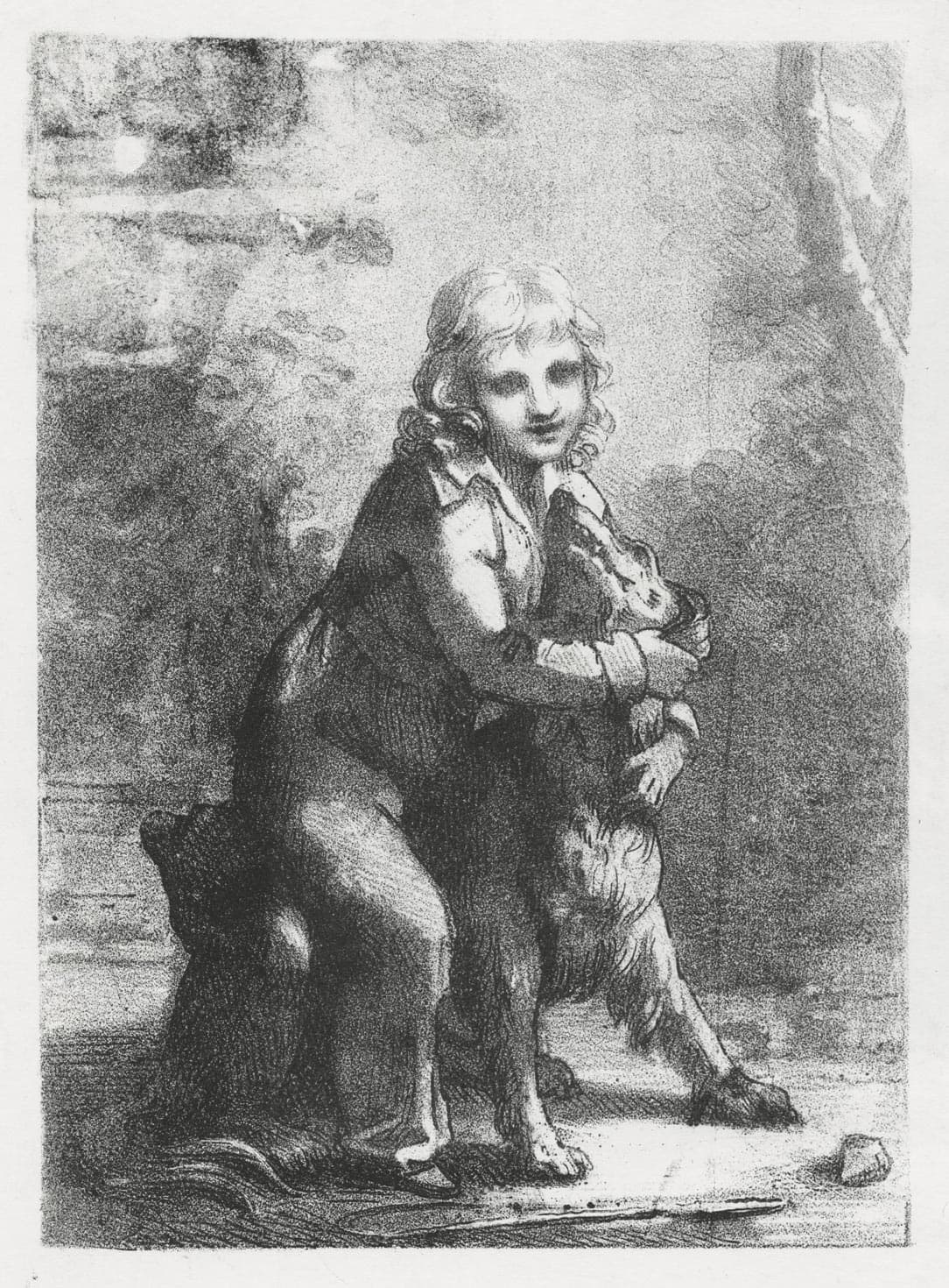 Child with his dog, son of the maréchal de Gouvion Saint-Cyr