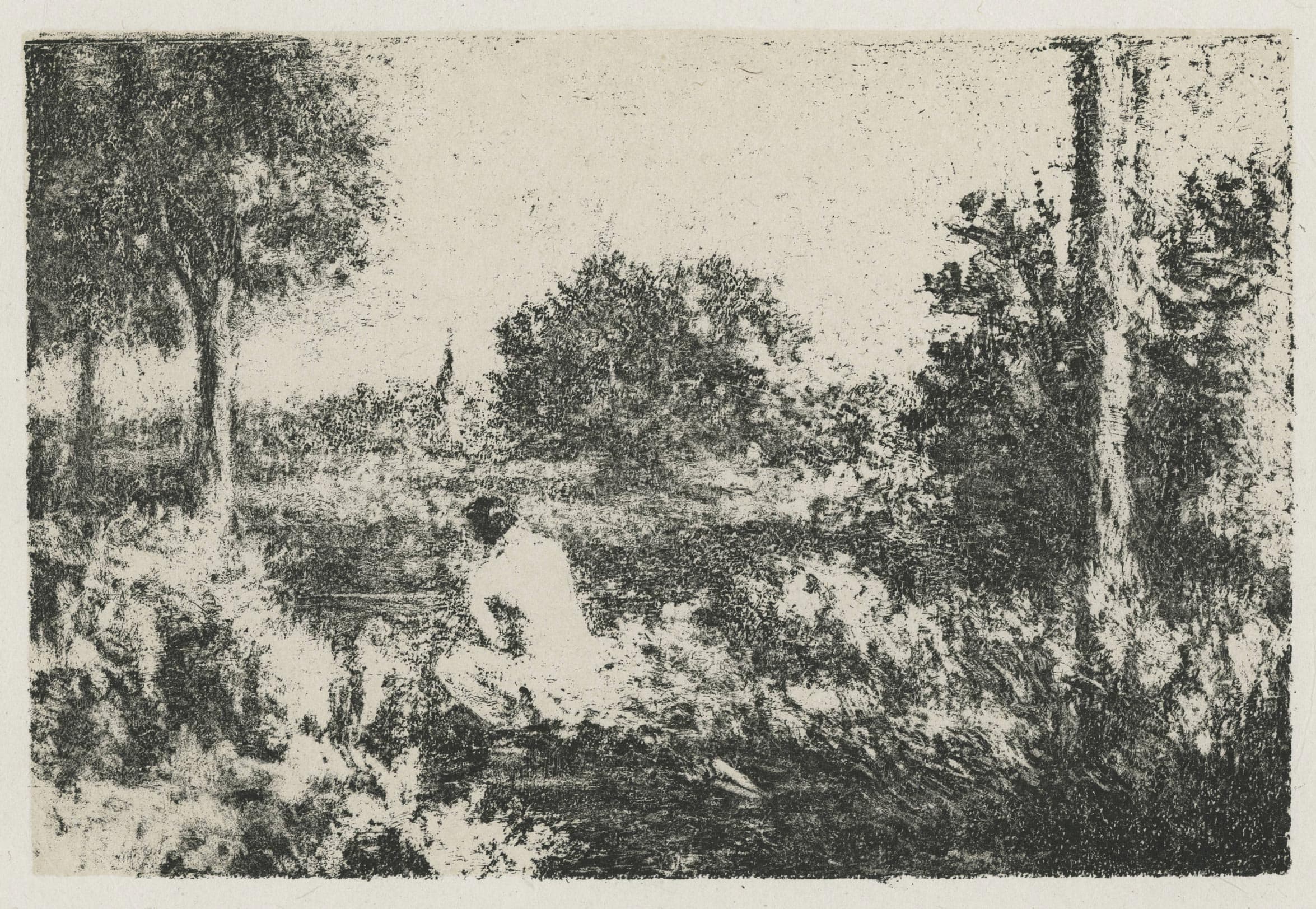 ROUSSEL Ker-Xavier — Jeune femme assise au bord d’une rivière en île de France