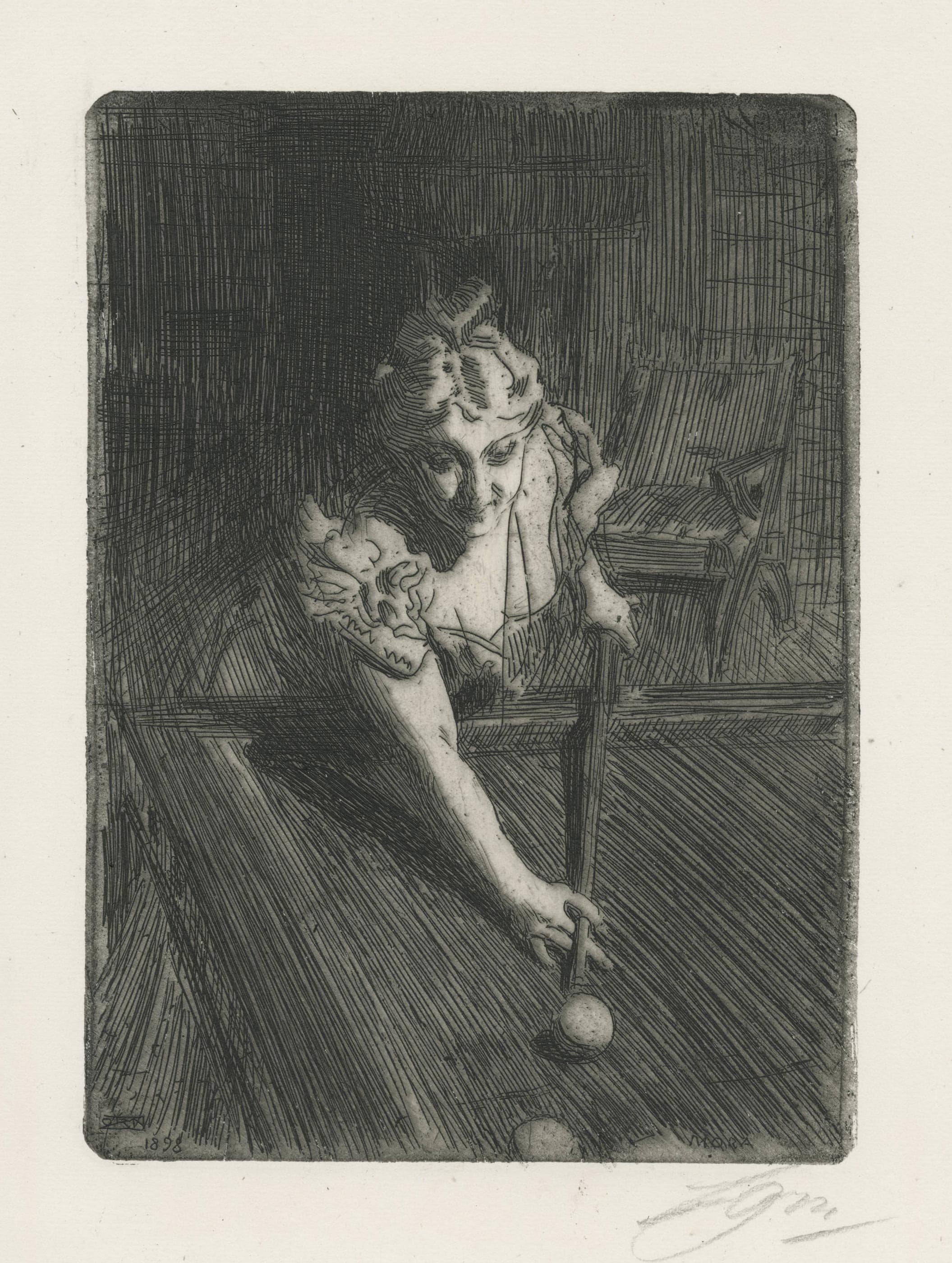 Joueuse de billard (Mrs Emily Bartlett)