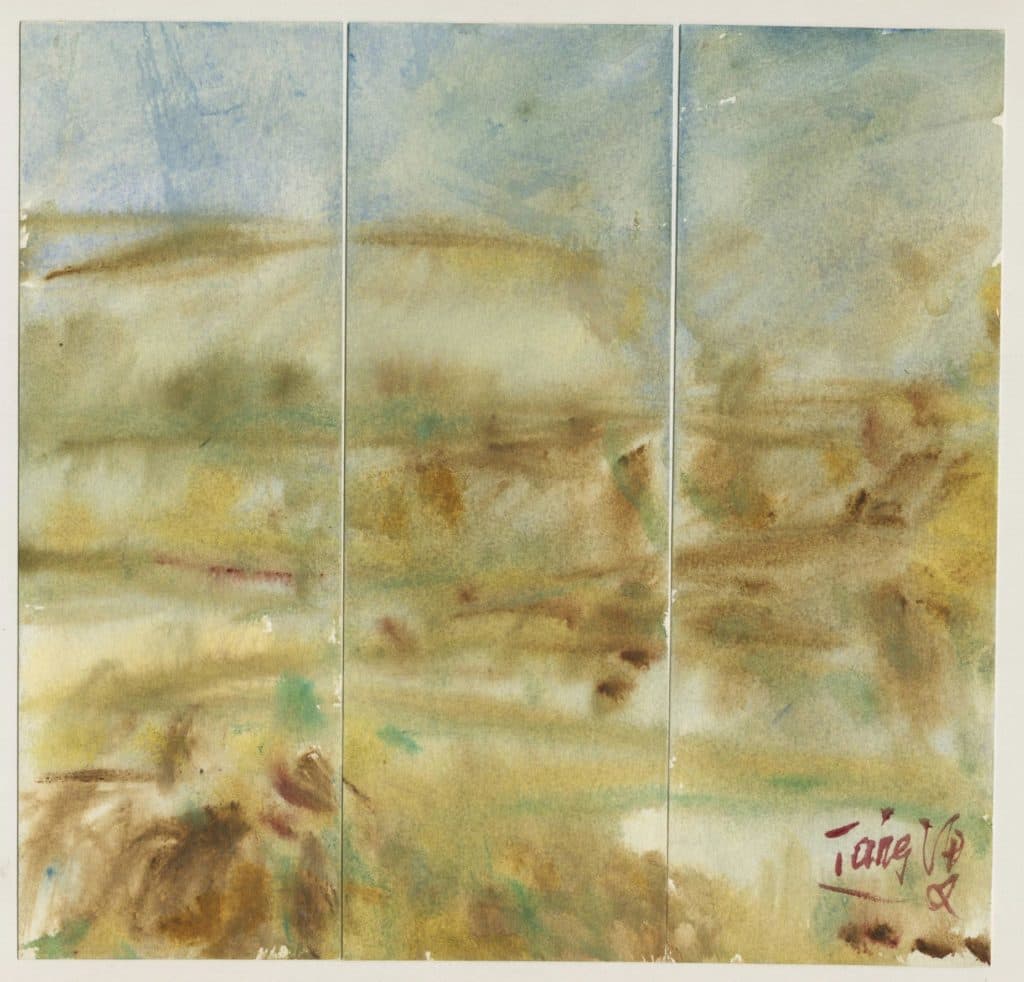 Haiwen – Composition en vert, bleu et brun