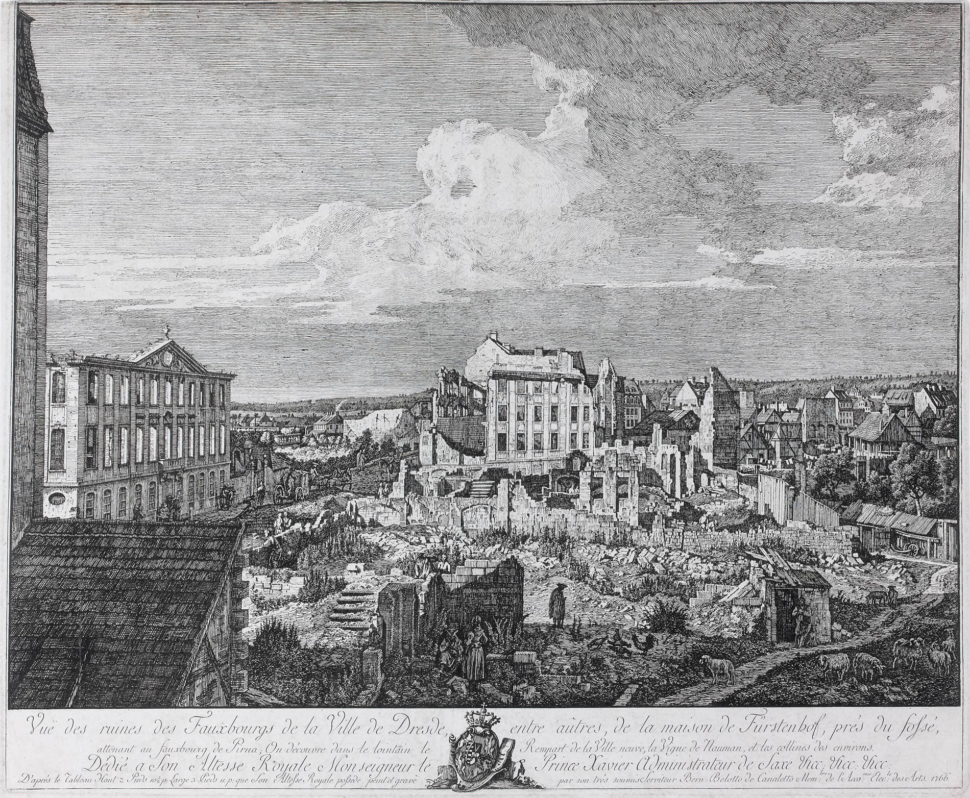 Ruines des faubourgs de Dresde