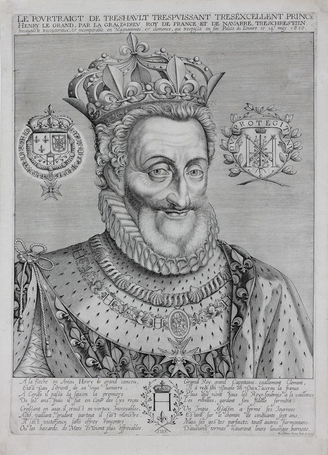 Henri IV, the crown on his head