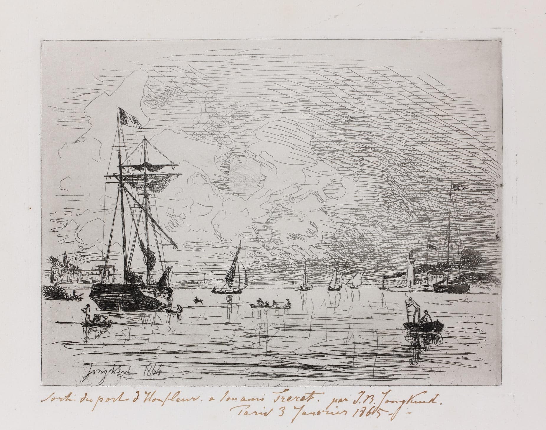 Departure from the harbor of Honfleur