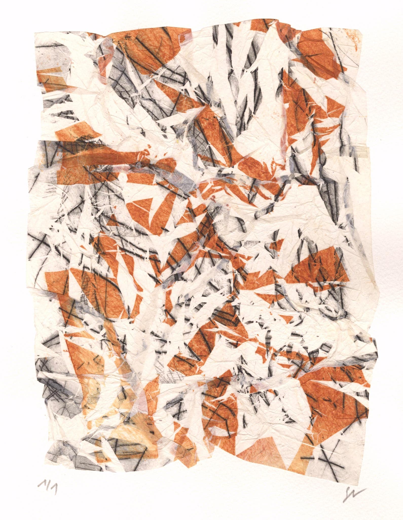 Creasing and folding in orange and black