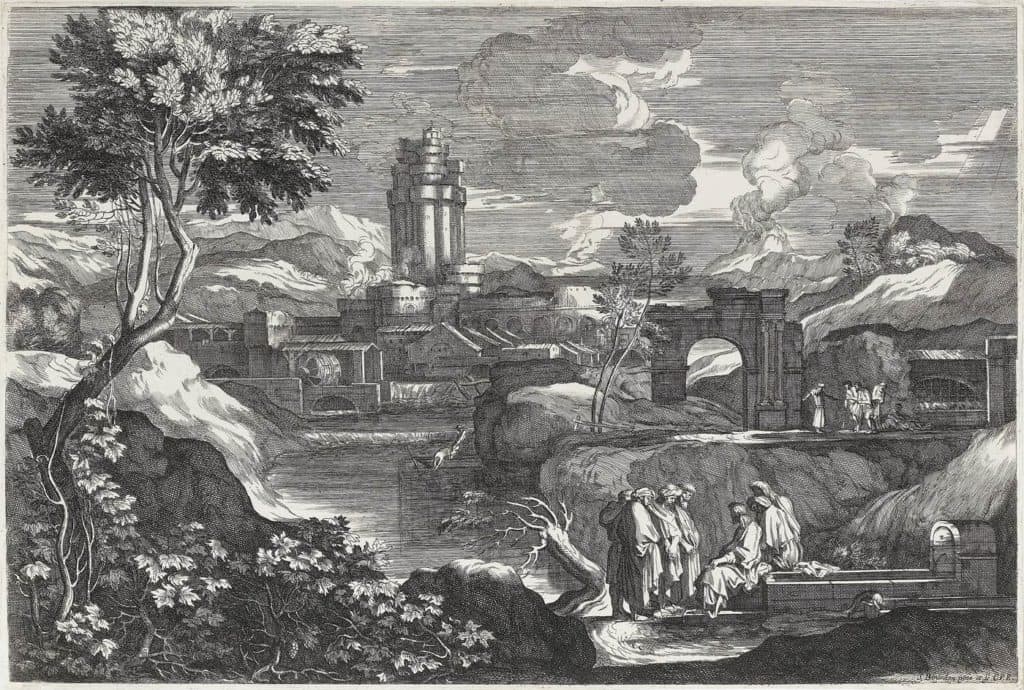 Bourdon – Superbe paysage orné de monuments d’une riche architecture…