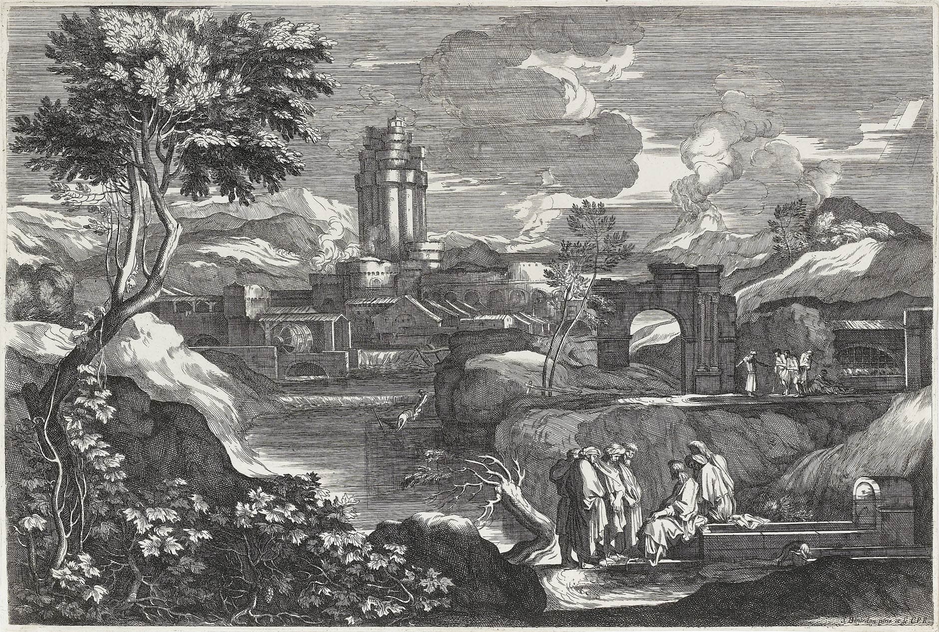 Superbe paysage orné de monuments d’une riche architecture…