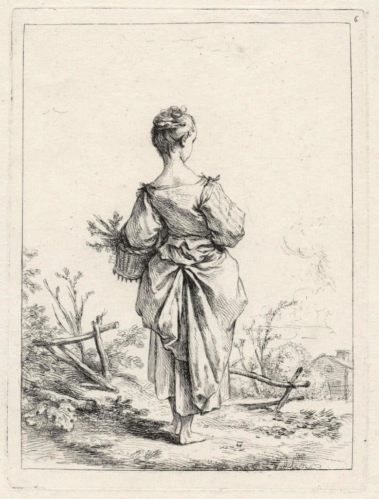 Boucher – Jeune fille vue de dos
