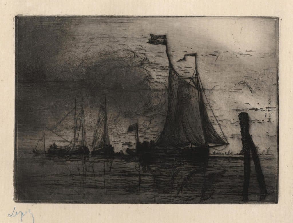 Lepic – Voilier sur une rivière de Hollande