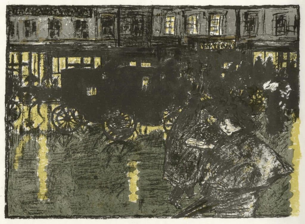 Bonnard – La rue, le soir, sous la pluie