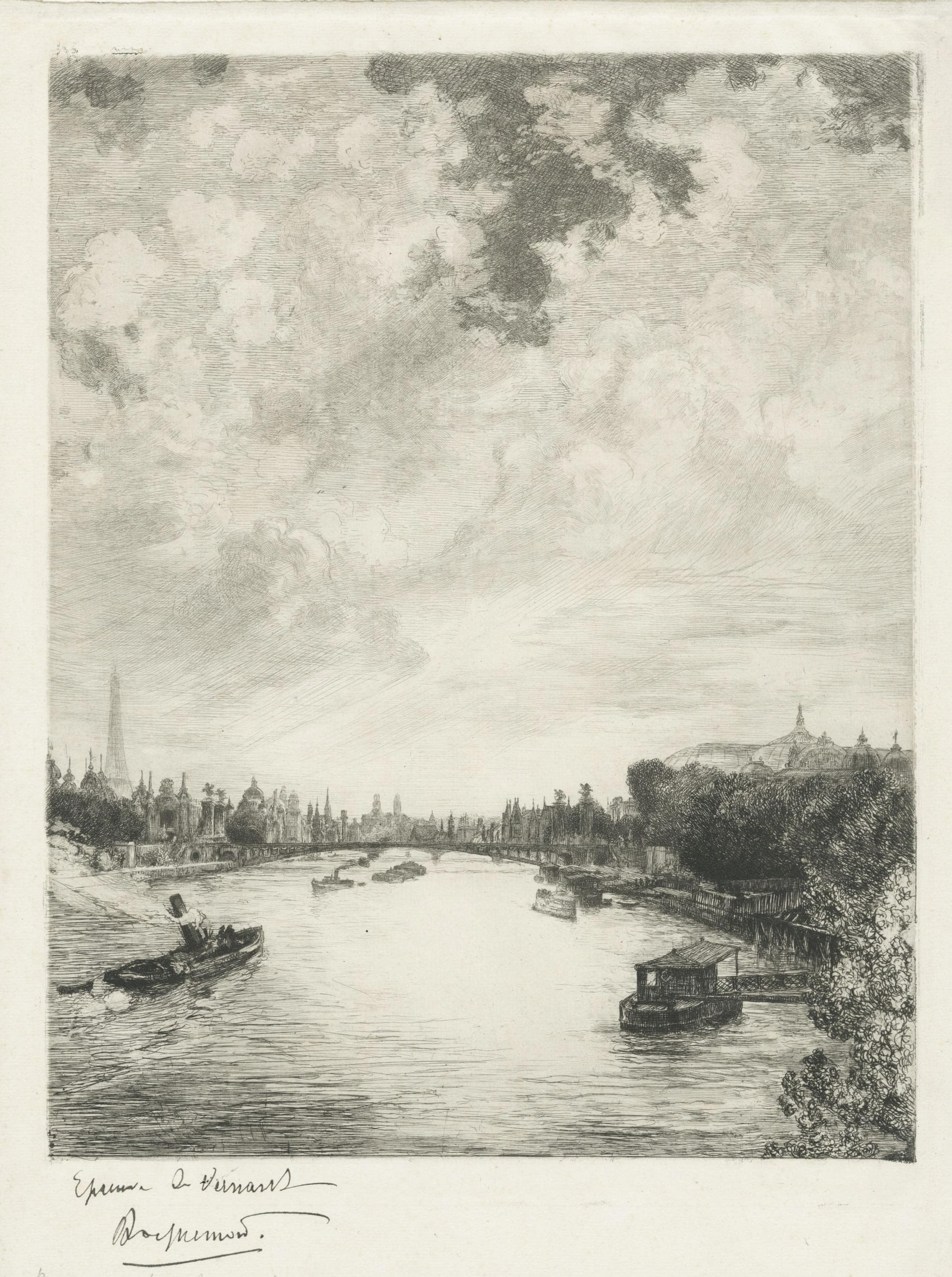 BRACQUEMOND Félix — Le pont Alexandre III, souvenir de l’exposition de 1900