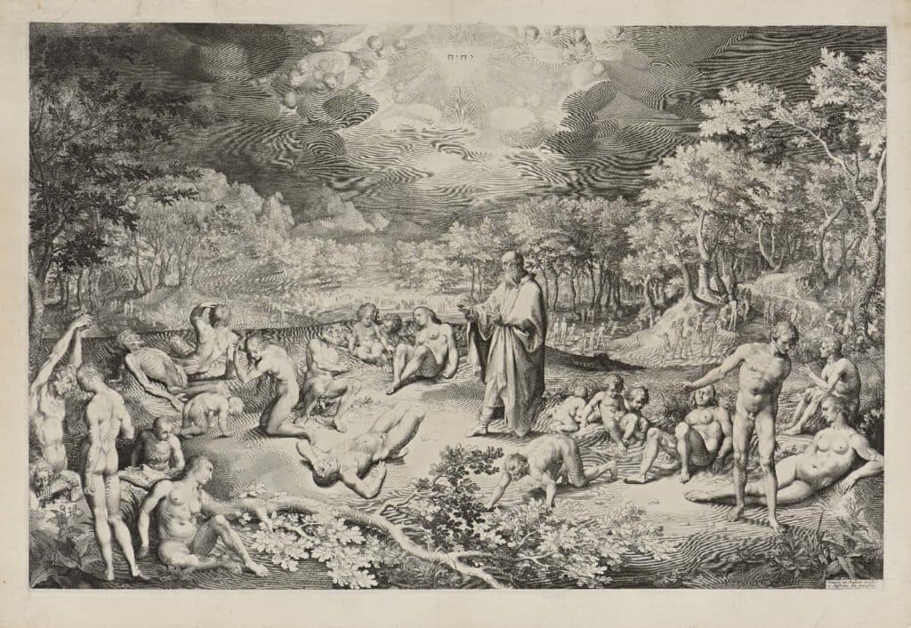 BRUYN – La vision d&rsquo;Ezéchiel XXXVII ; les ossements desséchés reprennent forme humaine et le prophète leur rend l&rsquo;esprit