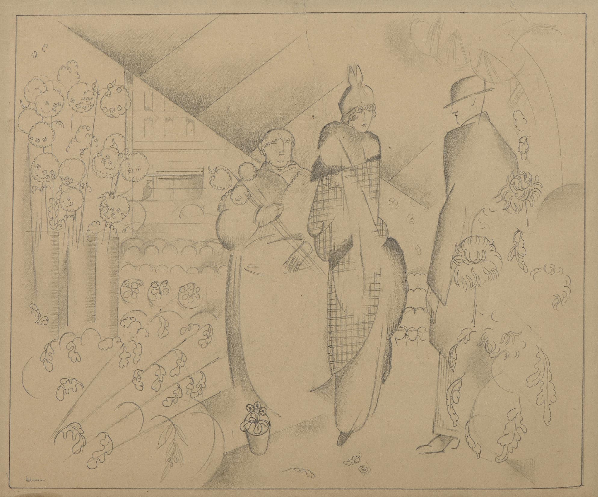 The market flowers or the meeting