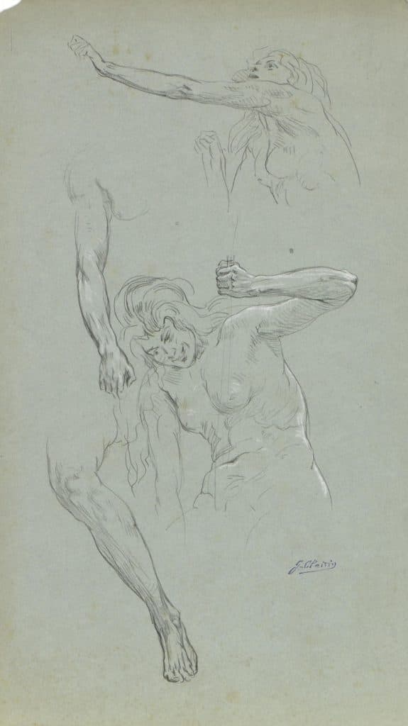 Clairin – Femme tenant un bâton et autres études