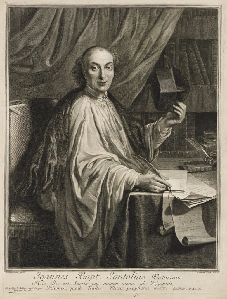 Edelinck – Jean-Baptiste Santeuil, chanoine de l’Abbaye de Saint Victor de Paris et poète latin célèbre