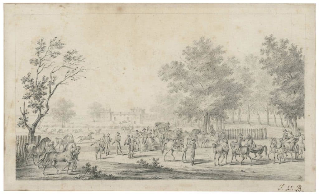 Duplessis-Bertaux – Napoléon rendant visite au Haras