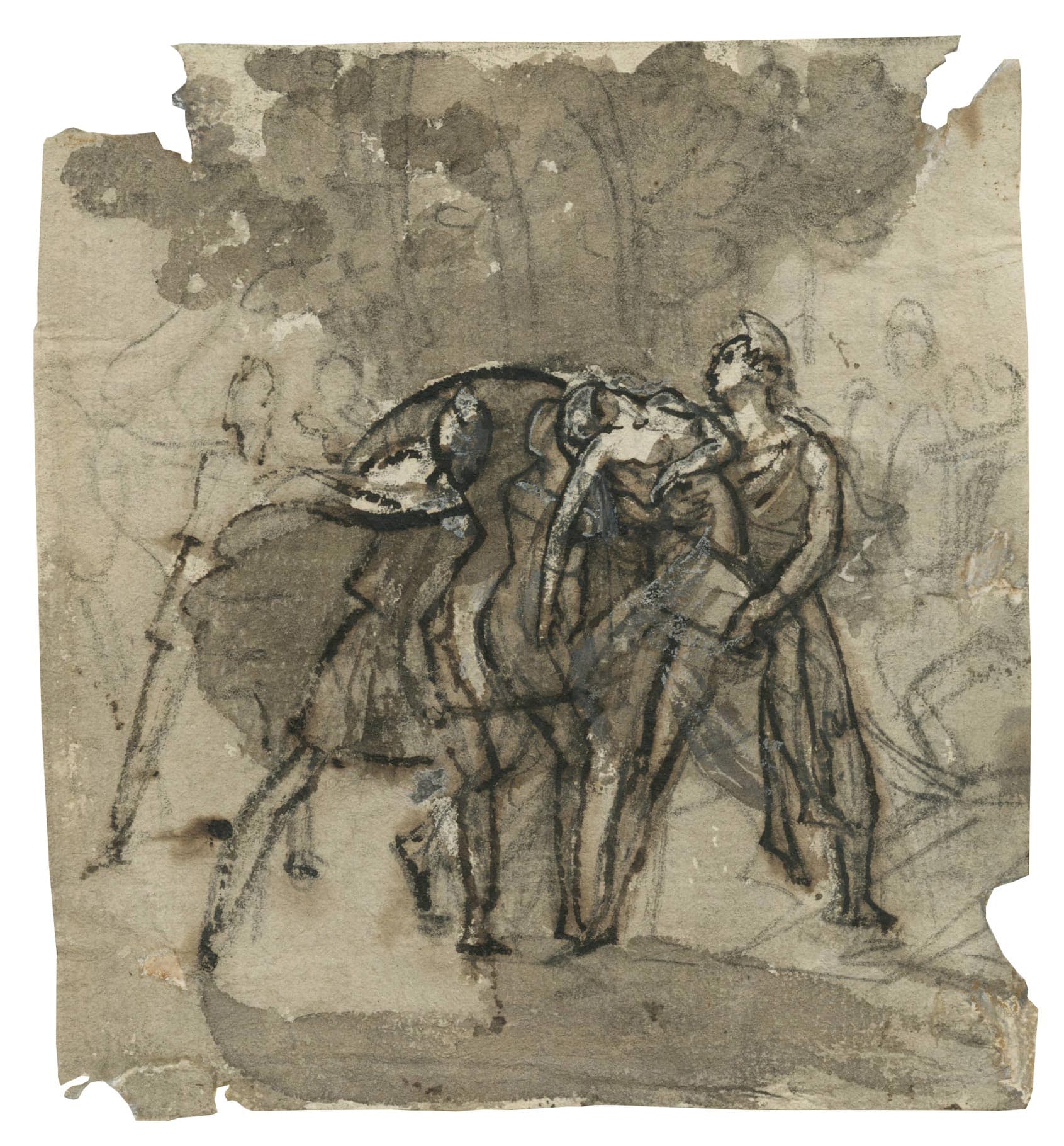 Abduction Scene, Young Woman Abducted by a Group of Soldiers (The Abduction of Helena)