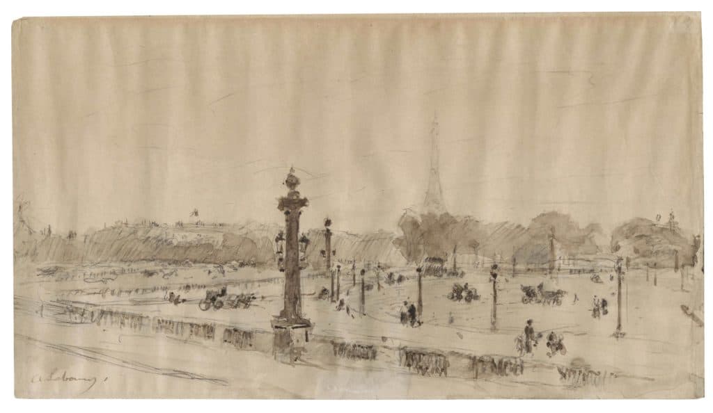 Lebourg – Vue de la Tour Eiffel, depuis la Place de la Concorde