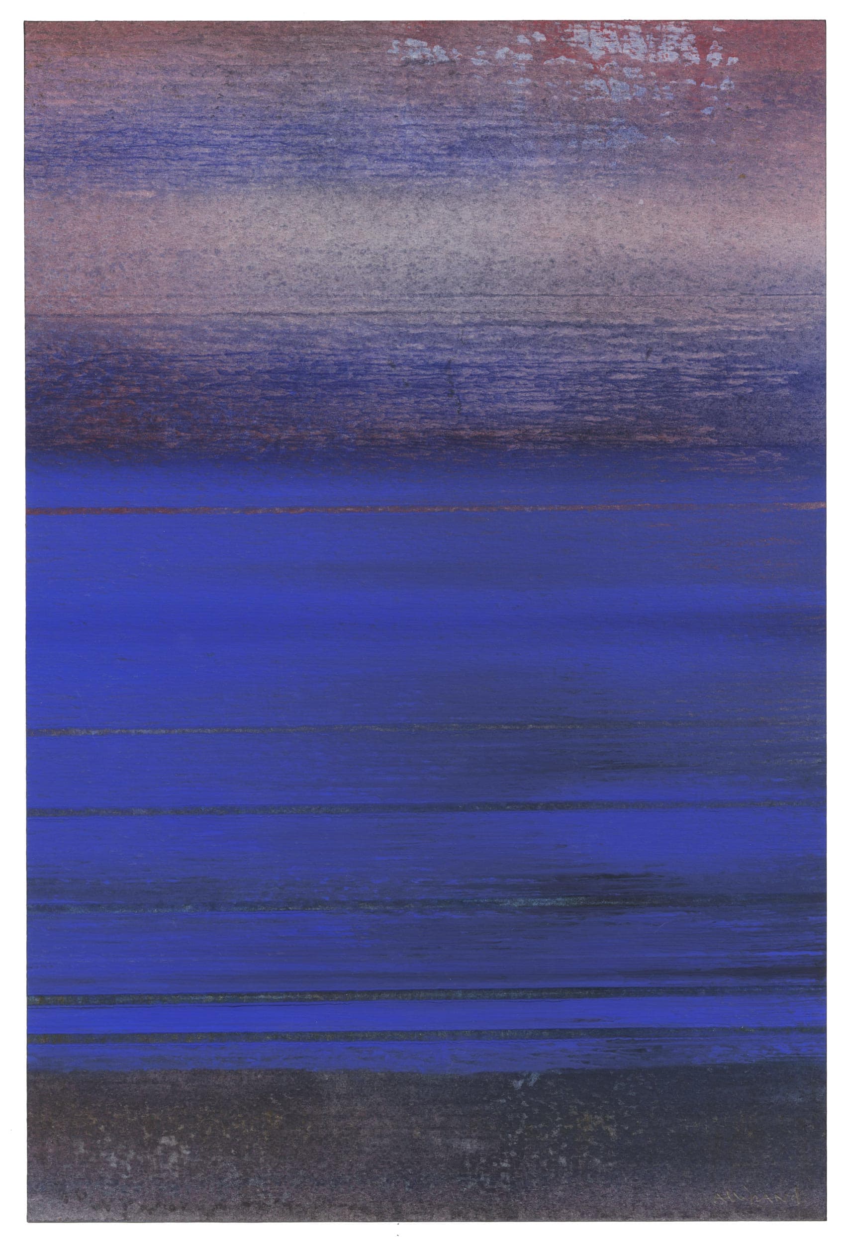 Untitled (composition in black, blue and rosy color)