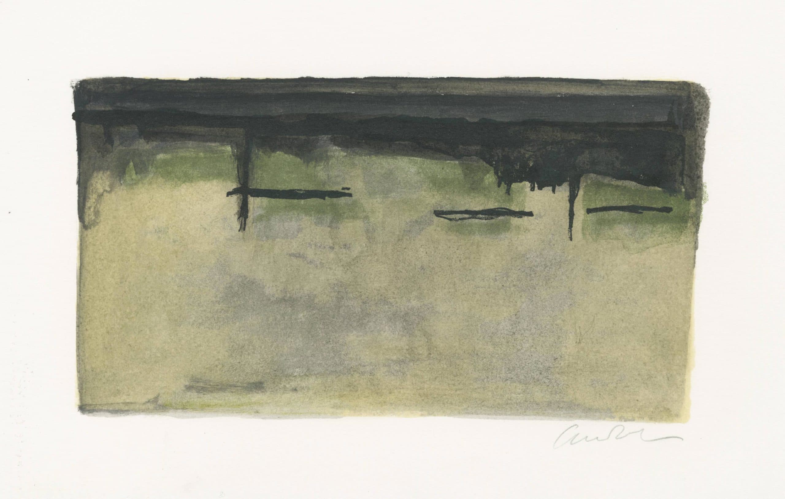 Untitled (Composition in Beige, Green and Black)