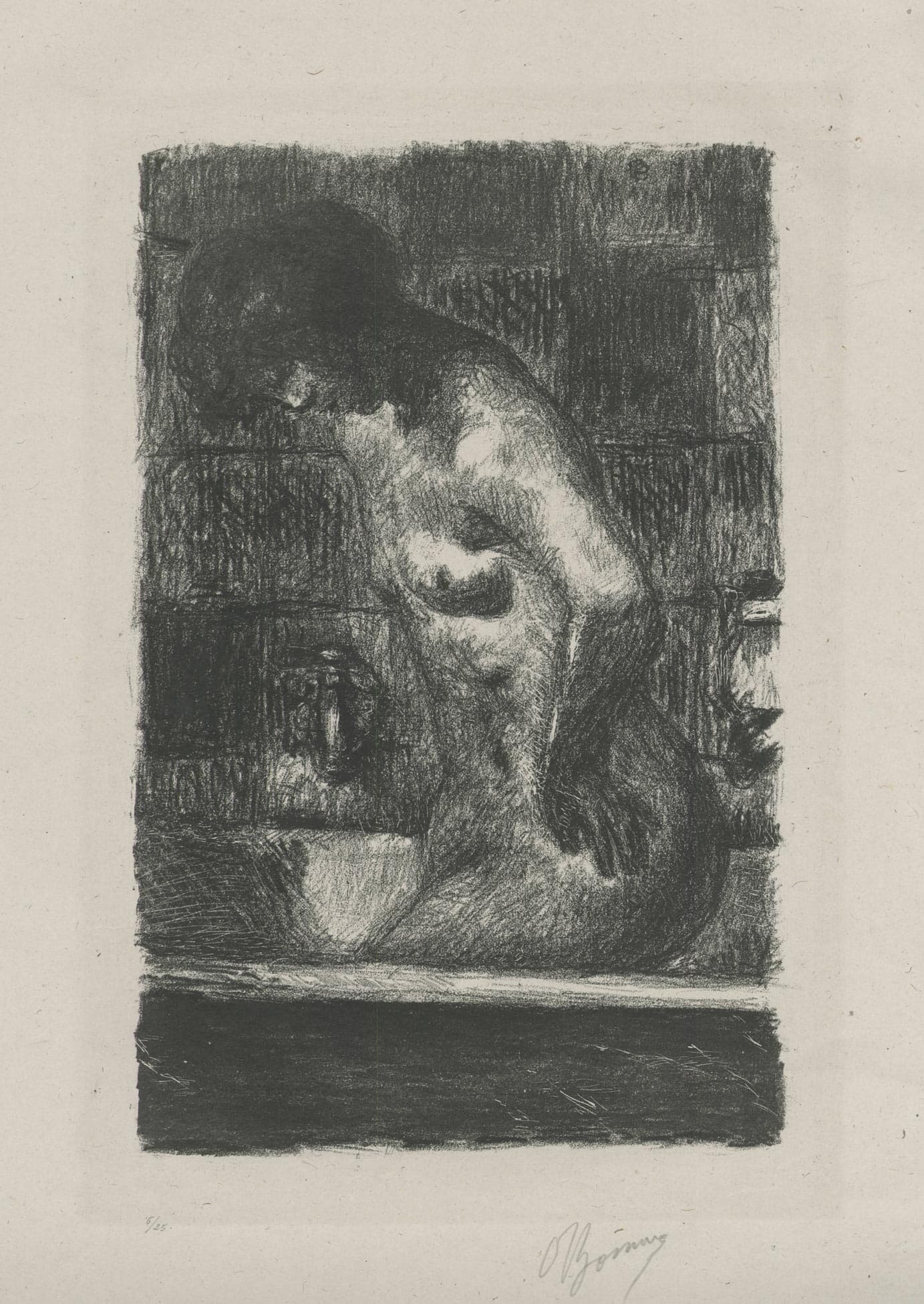 Woman Standing in Her Bathtub