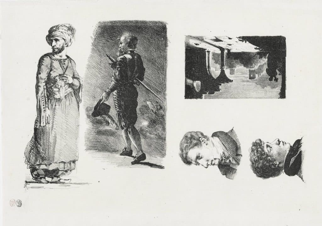 Delacroix – Feuille de croquis
